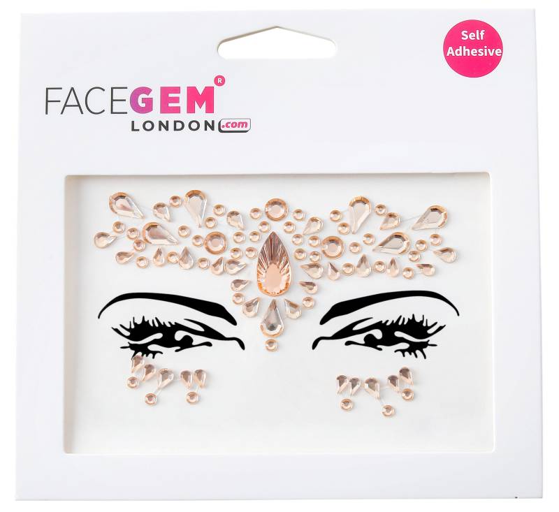 Gold Gesicht Edelsteine Klebestein Tattoo Sticker Festival Rave Party Body Make Up Z1Zak022 von WonderCatLONDON