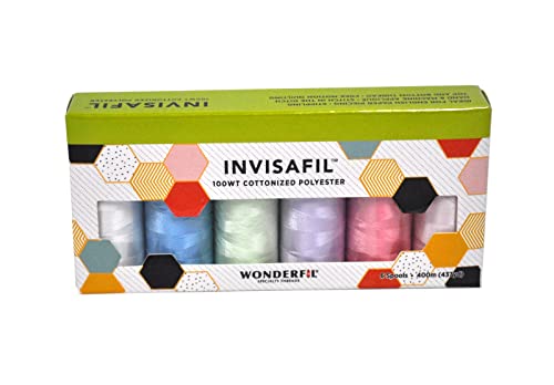 WonderFil Specialty Threads Invisafil Garn-Mini-Packs (B001 Pastellfarben) von WonderFil Specialty Threads