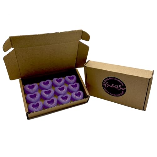 WonderWax | Duftherz | 12er Set | Wachsmelt Duftwachs Raumduft für Duftlampen | Soja Wachs Melts Duftmelt | Aroma Wellnes Kerzen Wärmer | Valentin Muttertag Weihnachten | Lavendel_12 STK von WonderWax