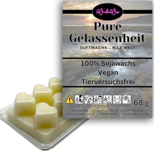 WonderWax Duftwachs Wax Melts für Duftlampe, 6 Herzen Duftmelt Wachsmelt Sojawachs Duftwachswürfel für Raumdüfte, Wachs mit Duftöl Indoor Melts Duftwachs für Aromalampe Pure Gelassenheit von WonderWax