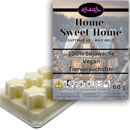 WonderWax Duftwachs Wax Melts für Duftlampe, 6 Sterne Duftmelt Wachsmelt Sojawachs Duftwachswürfel für Raumdüfte, Wachs mit Duftöl Indoor Melts Duftwachs für Aromalampe Home Sweet Home von WonderWax