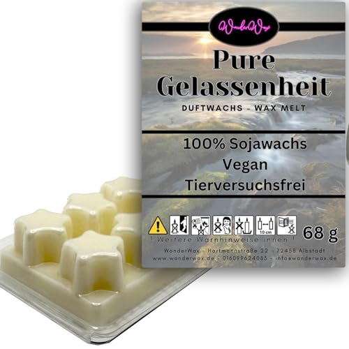 WonderWax Duftwachs Wax Melts für Duftlampe, 6 Sterne Duftmelt Wachsmelt Sojawachs Duftwachswürfel für Raumdüfte, Wachs mit Duftöl Indoor Melts Duftwachs für Aromalampe Pure Gelassenheit von WonderWax