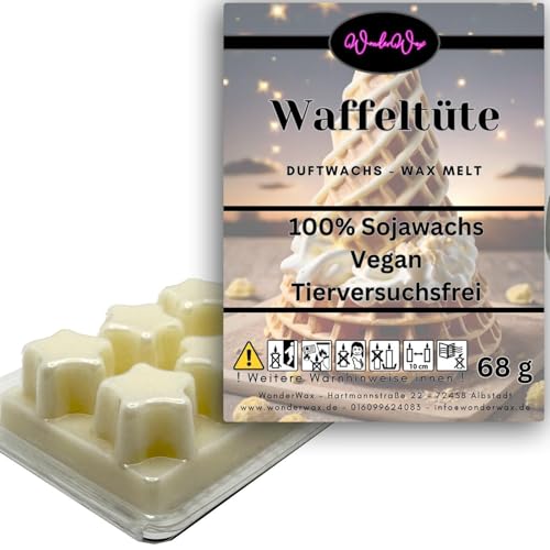 WonderWax Duftwachs Wax Melts für Duftlampe, 6 Sterne Duftmelt Wachsmelt Sojawachs Duftwachswürfel für Raumdüfte, Wachs mit Duftöl Indoor Melts Duftwachs für Aromalampe Waffeltüte von WonderWax