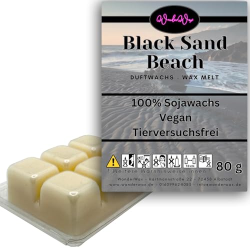 WonderWax Duftwachs Wax Melts für Duftlampe, 6 Würfel Duftmelt Wachsmelt Sojawachs Duftwachswürfel für Raumdüfte, Wachs mit Duftöl Indoor Melts Duftwachs für Aromalampe Black Sand & Beach von WonderWax