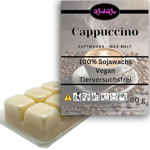 WonderWax Duftwachs Wax Melts für Duftlampe, 6 Würfel Duftmelt Wachsmelt Sojawachs Duftwachswürfel für Raumdüfte, Wachs mit Duftöl Indoor Melts Duftwachs für Aromalampe Cappuccino von WonderWax