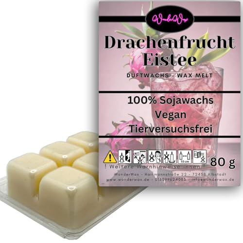 WonderWax Duftwachs Wax Melts für Duftlampe, 6 Würfel Duftmelt Wachsmelt Sojawachs Duftwachswürfel für Raumdüfte, Wachs mit Duftöl Indoor Melts Duftwachs für Aromalampe Drachenfrucht Eistee von WonderWax