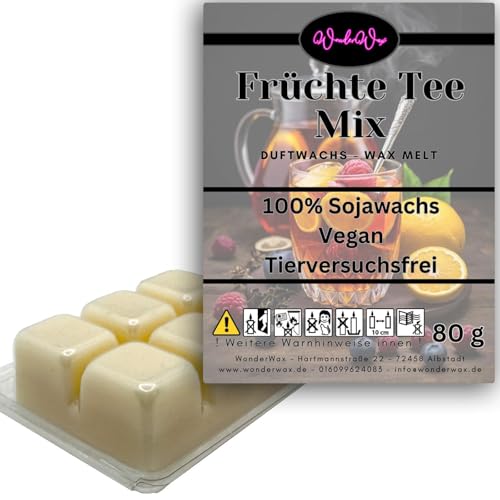 WonderWax Duftwachs Wax Melts für Duftlampe, 6 Würfel Duftmelt Wachsmelt Sojawachs Duftwachswürfel für Raumdüfte, Wachs mit Duftöl Indoor Melts Duftwachs für Aromalampe FrüchteTee Mix von WonderWax