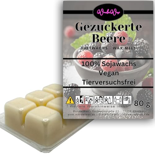 WonderWax Duftwachs Wax Melts für Duftlampe, 6 Würfel Duftmelt Wachsmelt Sojawachs Duftwachswürfel für Raumdüfte, Wachs mit Duftöl Indoor Melts Duftwachs für Aromalampe Gezuckerte Beeren von WonderWax