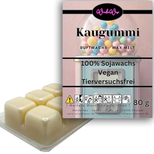 WonderWax Duftwachs Wax Melts für Duftlampe, 6 Würfel Duftmelt Wachsmelt Sojawachs Duftwachswürfel für Raumdüfte, Wachs mit Duftöl Indoor Melts Duftwachs für Aromalampe Kaugummi von WonderWax