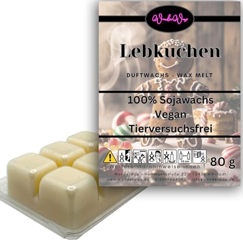 WonderWax Duftwachs Wax Melts für Duftlampe, 6 Würfel Duftmelt Wachsmelt Sojawachs Duftwachswürfel für Raumdüfte, Wachs mit Duftöl Indoor Melts Duftwachs für Aromalampe Lebkuchen von WonderWax