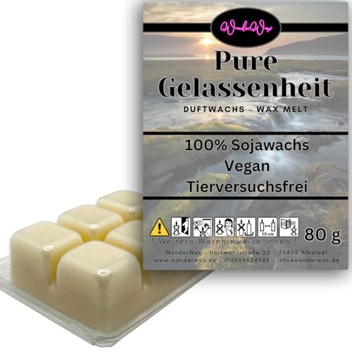 WonderWax Duftwachs Wax Melts für Duftlampe, 6 Würfel Duftmelt Wachsmelt Sojawachs Duftwachswürfel für Raumdüfte, Wachs mit Duftöl Indoor Melts Duftwachs für Aromalampe Pure Gelassenheit von WonderWax