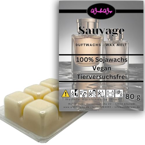 WonderWax Duftwachs Wax Melts für Duftlampe, 6 Würfel Duftmelt Wachsmelt Sojawachs Duftwachswürfel für Raumdüfte, Wachs mit Duftöl Indoor Melts Duftwachs für Aromalampe Sauvage von WonderWax