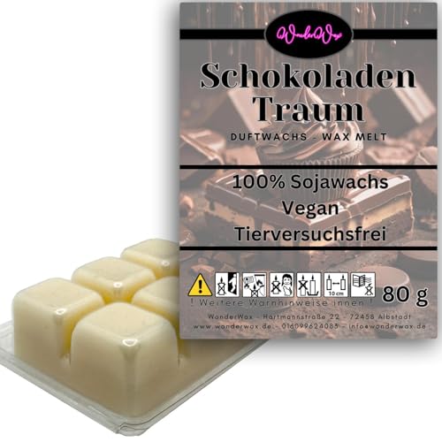 WonderWax Duftwachs Wax Melts für Duftlampe, 6 Würfel Duftmelt Wachsmelt Sojawachs Duftwachswürfel für Raumdüfte, Wachs mit Duftöl Indoor Melts Duftwachs für Aromalampe Schokoladentraum von WonderWax