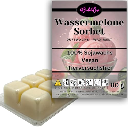 WonderWax Duftwachs Wax Melts für Duftlampe, 6 Würfel Duftmelt Wachsmelt Sojawachs Duftwachswürfel für Raumdüfte, Wachs mit Duftöl Indoor Melts Duftwachs für Aromalampe Wassermelonensorbet von WonderWax