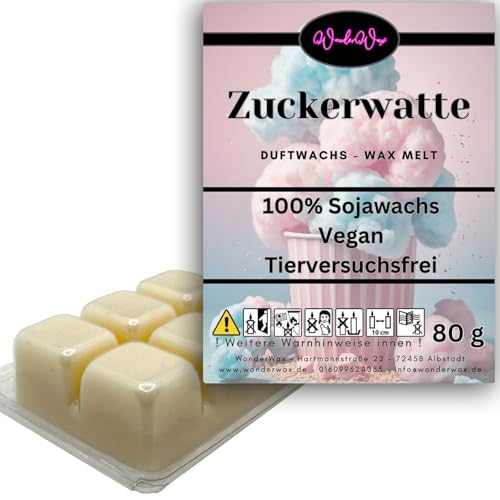 WonderWax Duftwachs Wax Melts für Duftlampe, 6 Würfel Duftmelt Wachsmelt Sojawachs Duftwachswürfel für Raumdüfte, Wachs mit Duftöl Indoor Melts Duftwachs für Aromalampe Zuckerwatte von WonderWax