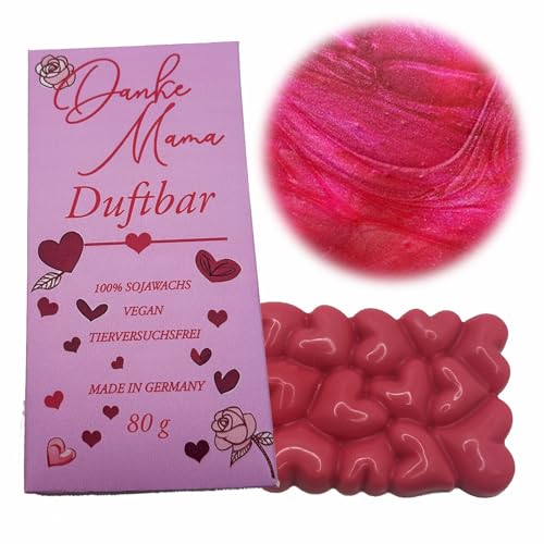 WonderWax Herz Schokoladentafel Muttertag-Edition Wachsmelt Duftwachs Raumduft für Duftlampen Soja Wachs Melts Duftmelt Geschenk Damast Rose von WonderWax