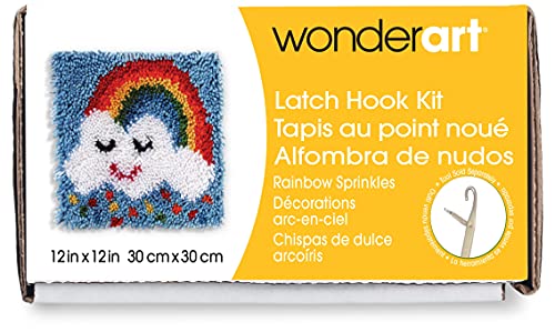 WonderArt 538093 Knüpfhaken, 30,5 x 30,5 cm, Regenbogen-Sprinkles, 12 x 12, Rainbow Sprinkles 12 x 12 von WonderArt