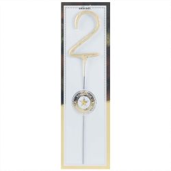 Wunderkerze Zahl classic gold 18cm von wondercandle