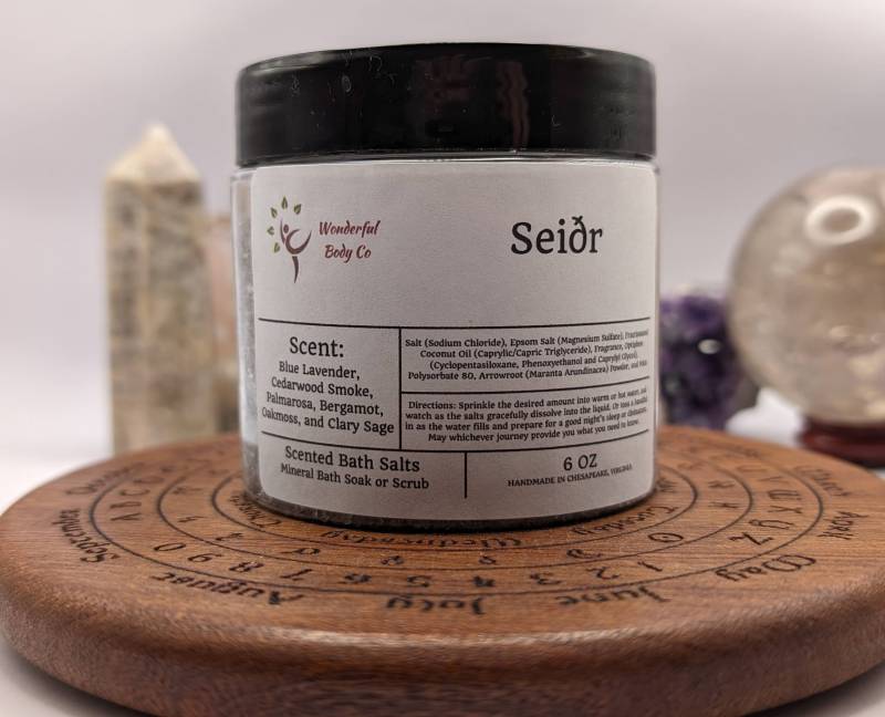 Seidr Badesalz, Ritual Inspiriertes Epsom Salz Körper Und Fuß Einweichen, Entspannendes Duft Geschenk Lavendel Zedernholz Palmarosa Bergamotte von WonderfulBodyCo