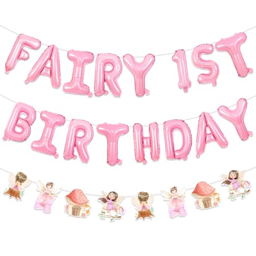 Wonmelody Fairy First Birthday Decorations for Girl Fairy 1st Birthday Balloon Banner Fairy Hanging garland Fairy Happy 1st Birthday Party Supplies Floral Fairy Garland for Girls 1st Birthday Decor Wonmelody Fairy First Birthday Decorations for Girl Fairy 1st Birthday Balloon Banner Fairy Hanging garland Fairy Happy 1st Birthday Party Supplies Floral Fairy Garland for Girls 1st Birthday Decor von Wonmelody
