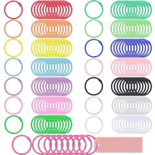 Wonninek 150pcs Buchbinderinge 30mm Karteikarten Ring Metall Buchring Bücher Ringe Loseblatt Verbinder Album Handwerk Papier Karten Mehrfarben für Scrapbook Fotoalbum Büro Schule oder Zuhause von Wonninek