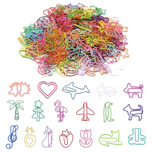 Wonninek 180 Pcs Noten-Büroklammern Metall 18 Stile Colourful Design Paper Clips groß, Bookmarks musik geschenke for Office, School, Notebook, Gifts, Memo von Wonninek