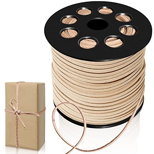 Lederschnur Khaki Lederband Faux Wildleder Schnur, 90M Wildleder Schnur Faux Faden Veloursleder Band Lederschnüre Wildlederband für DIY Armband Halskette Schmuck Handwerk von Wonwood_direct