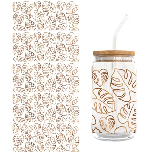 Wooauto 5Blätter Blume und Vogel Rub-On Transfer Aufkleber Schmetterling Aufkleber DIY Mug Aufkleber Uv Dtf Cup Wrap Transfer Sticker for Glass Coffee Cups Wasserfeste Tassen Aufkleber Becher,Typ 4 von Wooauto