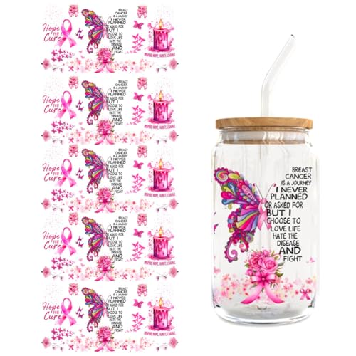 Wooauto Glas Tassen Wasserfeste Aufkleber Klar Film Transfer Papier Kaffeebecher Rub on Stickers Dtf Cup Stickers UV-DTF-Becherfolie Mädchen-Muster Mug Wrap Transfer Aufkleber DIY Mug Aufkleber,Typ 2 von Wooauto