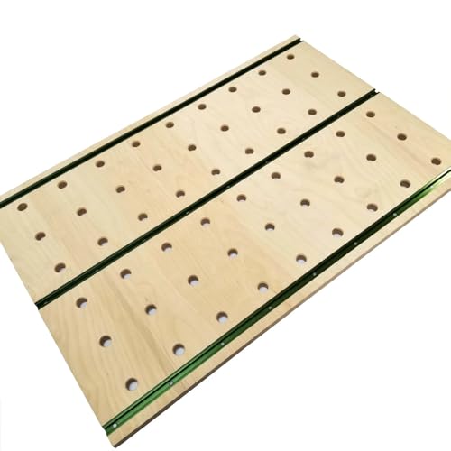 Tischler-Arbeitsplatte 915x610 mm mit 20 mm Löchern und T-Track-Schienen, Sperrholz. von WoodFan