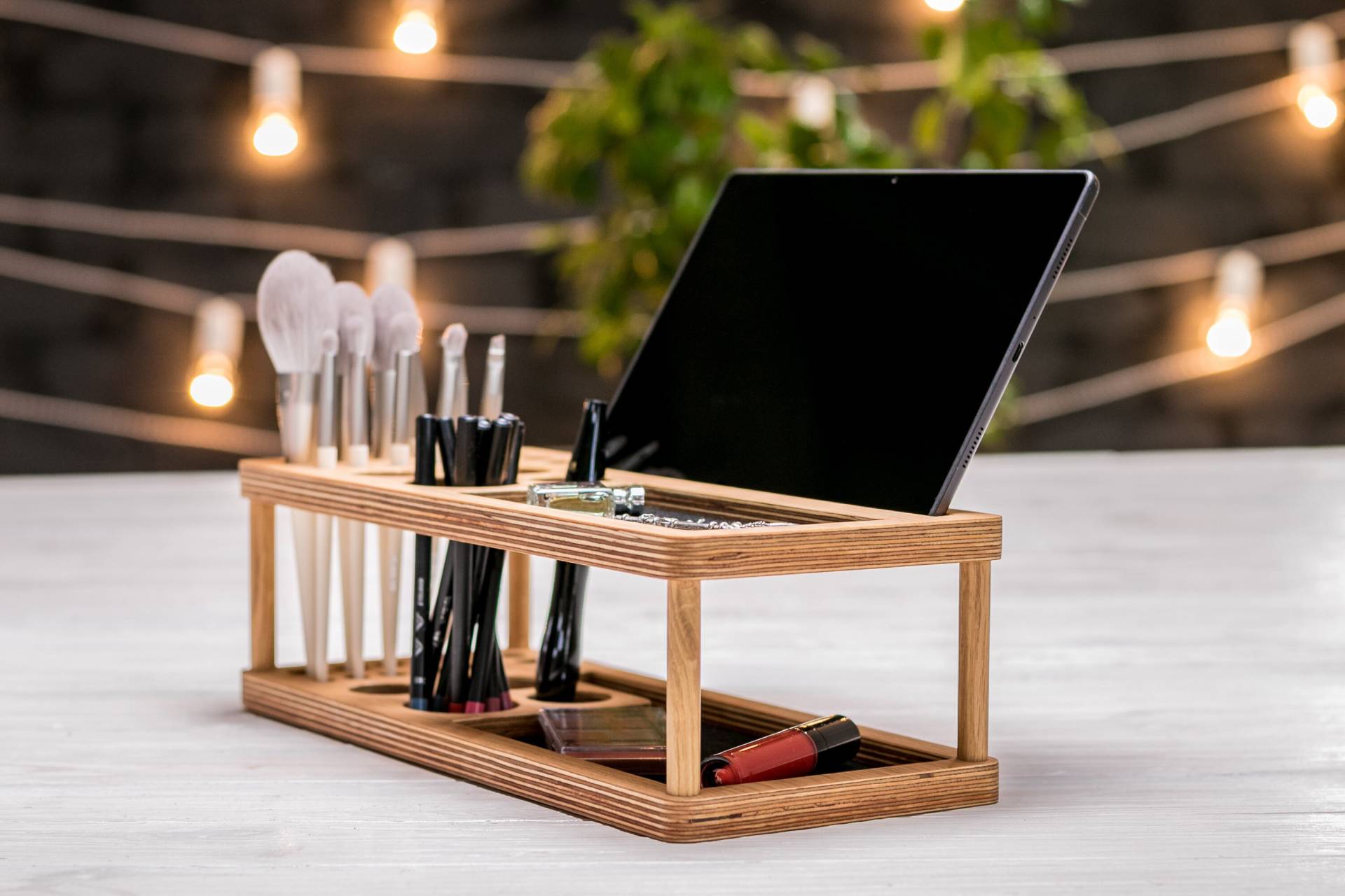 Vanity Organizer Kosmetik Make-Up Pinsel Halter Muttertag Geschenk Für Sie Aufbewahrung Ständer von WoodenGoodsStudio