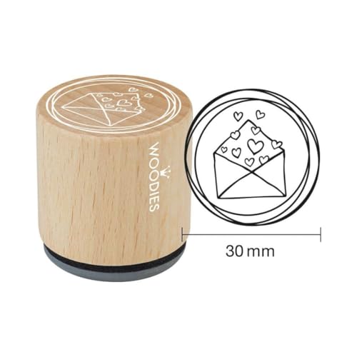 Woodies Holzstempel, Holz, 3,4 x 3,4 x 3,5 cm von Woodies