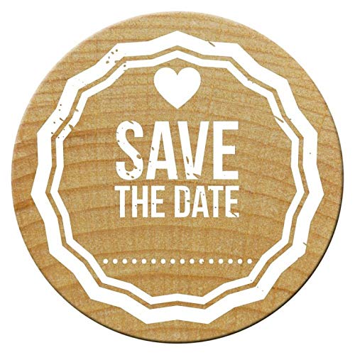 Woodies 350209 montiert Gummi Stempel 1.35-inch Save The Date, Acryl, Mehrfarbig, 3-teilig von Woodies