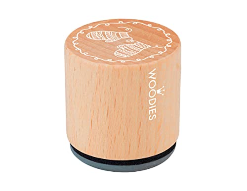 Woodies Holzstempel, Holz, 3,4 x 3,4 x 3,5 cm von Woodies