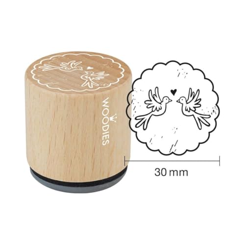 Woodies Holzstempel, Holz, 3,4 x 3,4 x 3,5 cm von Woodies