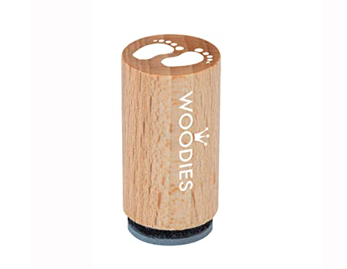 Woodies Mini Stempel Babyfüße, Holz, 1,5 x 1,5 x 3 cm von Woodies