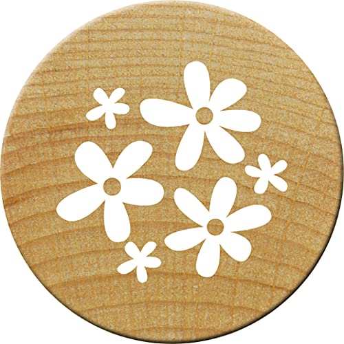 Woodies Mini Stempel Blumen, Holz, 1,5 x 1,5 x 3 cm von Woodies