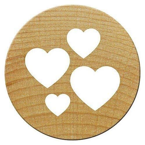 Woodies Mini Stempel Herzen, Holz, 1,5 x 1,5 x 3 cm von Woodies