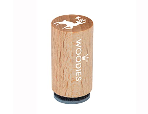 Woodies Mini Stempel Hirsch, Holz, 1,5 x 1,5 x 3 cm von Woodies