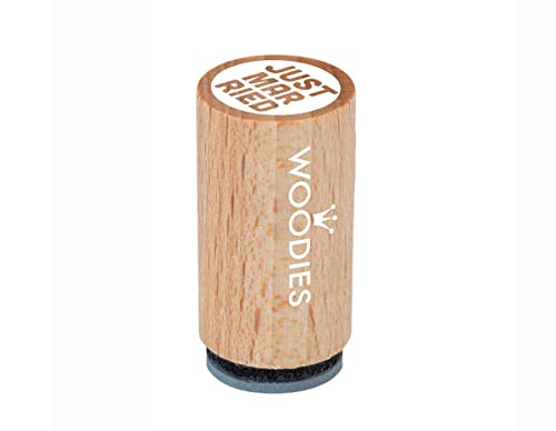 Woodies Mini Stempel Just Married, Holz, 1,5 x 1,5 x 3 cm von Woodies