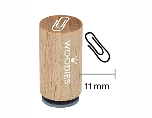 Woodies Mini Stempel Posaune, Holz, 1,5 x 1,5 x 3 cm von Woodies