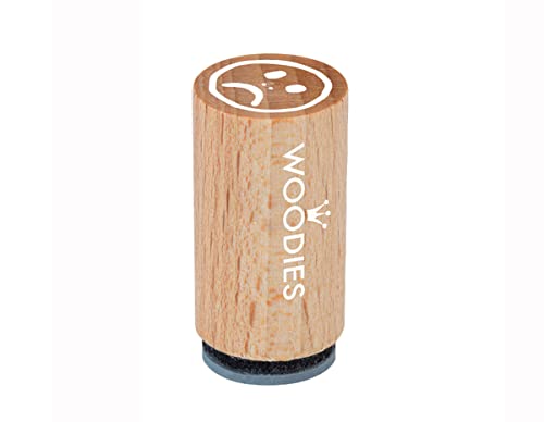 Woodies Mini Stempel Smiley schlecht, Holz, 1,5 x 1,5 x 3 cm von Woodies