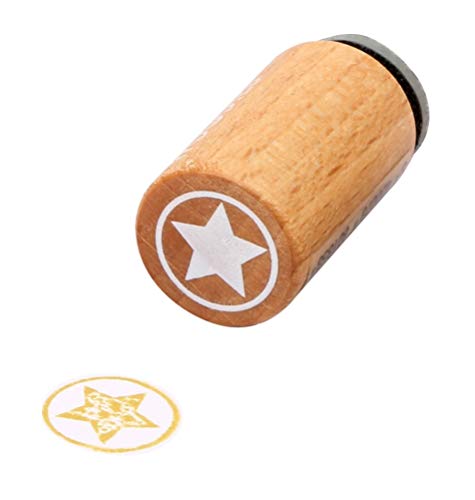 Woodies Mini Stempel Stern, Holz, 1,5 x 1,5 x 3 cm von Woodies