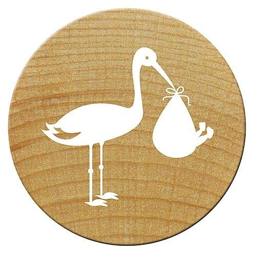 Woodies Mini Stempel Storch, Holz, 1,5 x 1,5 x 3 cm von Woodies