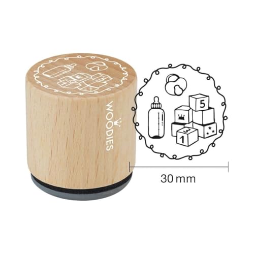 Woodies Holzstempel, Holz, 3,4 x 3,4 x 3,5 cm von Woodies