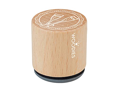 Woodies Stempel Gläser Champagner, Holz, 3,4 x 3,4 x 3,5 cm von Woodies