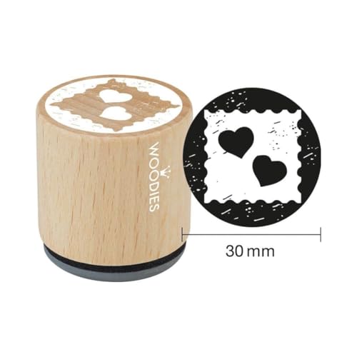 Woodies Holzstempel, Holz, 3,4 x 3,4 x 3,5 cm von Woodies