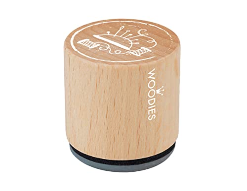 Woodies Holzstempel, Holz, 3,4 x 3,4 x 3,5 cm von Woodies