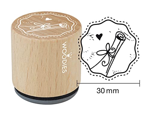 Woodies Stempel Rolle, Holz, 3,4 x 3,4 x 3,5 cm von Woodies