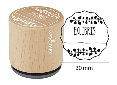 Woodies montiert Gummi Stempel 1.35-inch Exlibris 2, Acryl, Mehrfarbig, 3-teilig von Woodies